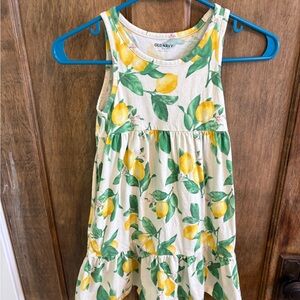 Old Navy Kids Dress with Lemon Print - Cream and Green